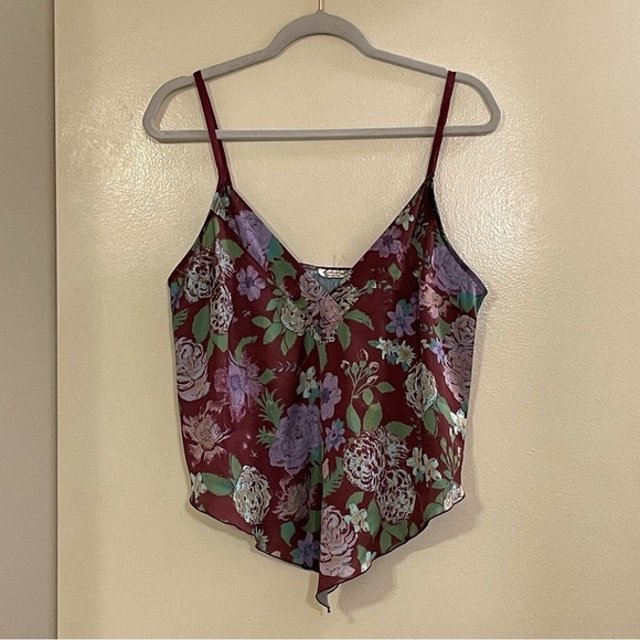 INTIMATELY by FREE PEOPLE NWOT Floral Satin Cami Tank Top - Picture 1 of 5